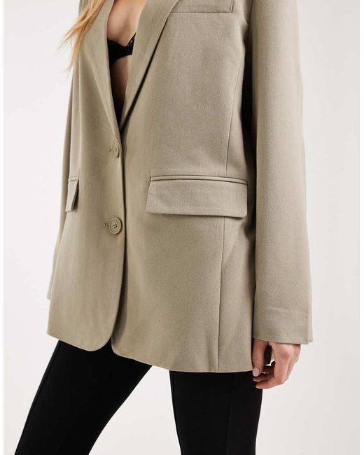 Pieces Natural Tailored Oversized Boxy Blazer