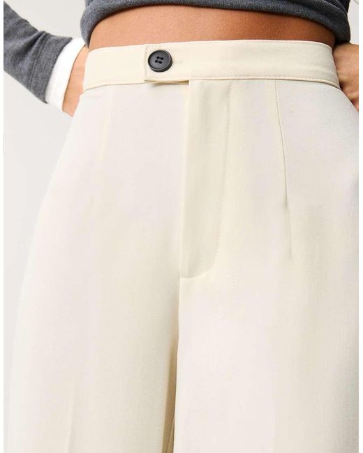 Pull&Bear Elegante Broek Met Rechte Pijpen in het Natural