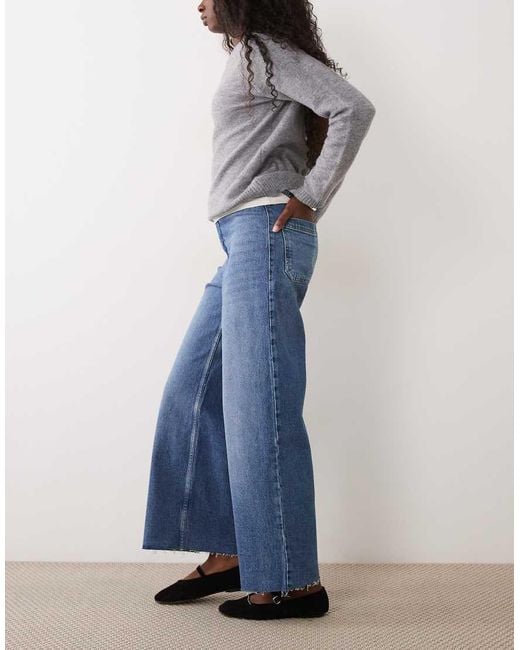 Mango Blue Catherine Wide Leg Jeans