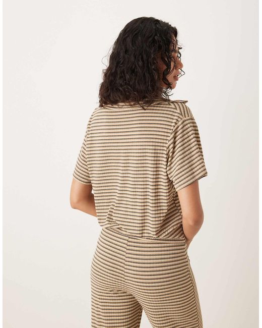 ASOS Brown Short Sleeve Polo Tee Co-ord