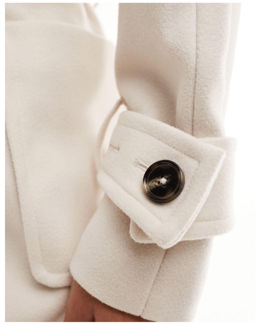 Forever New White Formal Wrap Coat With Tie Belt