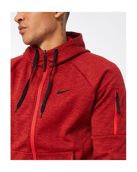 Nike Red Therma-fit Full Zip Hoodie for men