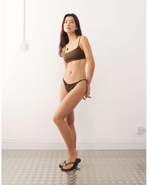Weekday Brown Tanga Bikini Bottom