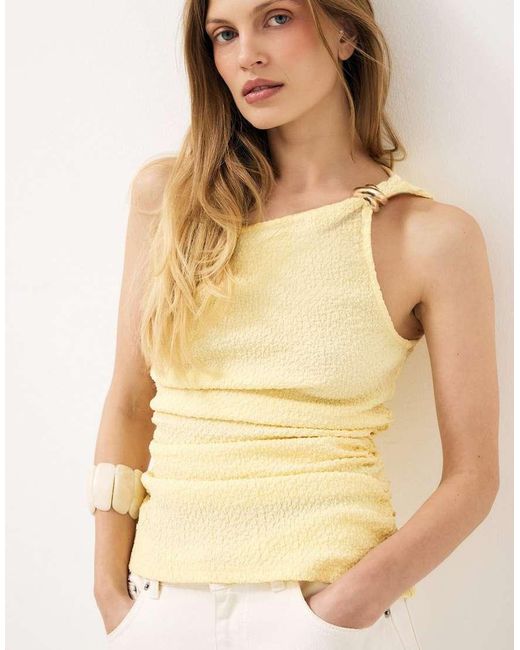 NA-KD Natural One Shoulder Twist Buckle Top