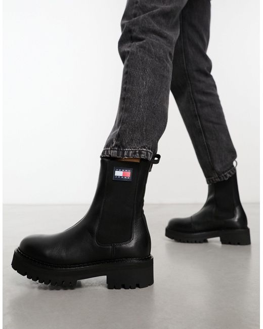 Tommy Hilfiger Black Urban Chelsea Boots