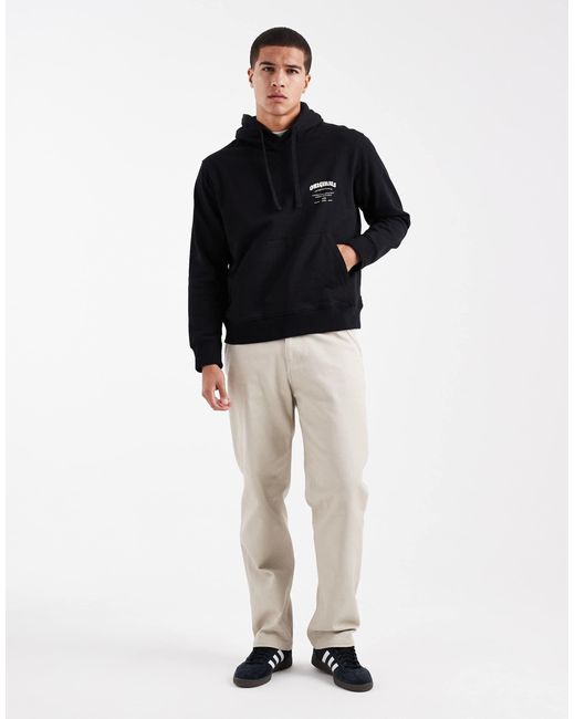 Jack & Jones Black Oversize Hoodie With Originals Back Print for men