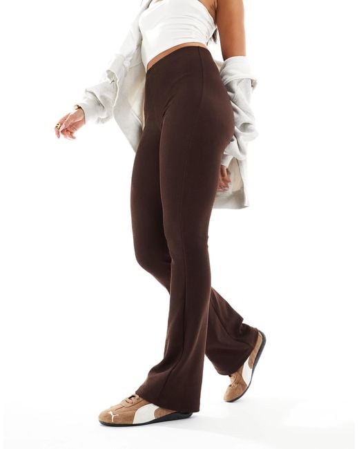 ASOS Brown Heavyweight Rib Flare Pants