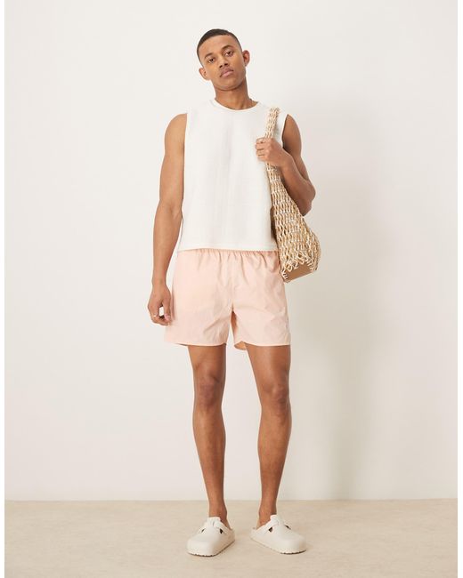 Calvin Klein Natural Drawstring Logo Swim Shorts for men