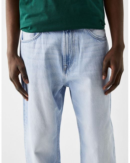 Bershka Green Loose Fit Jeans for men