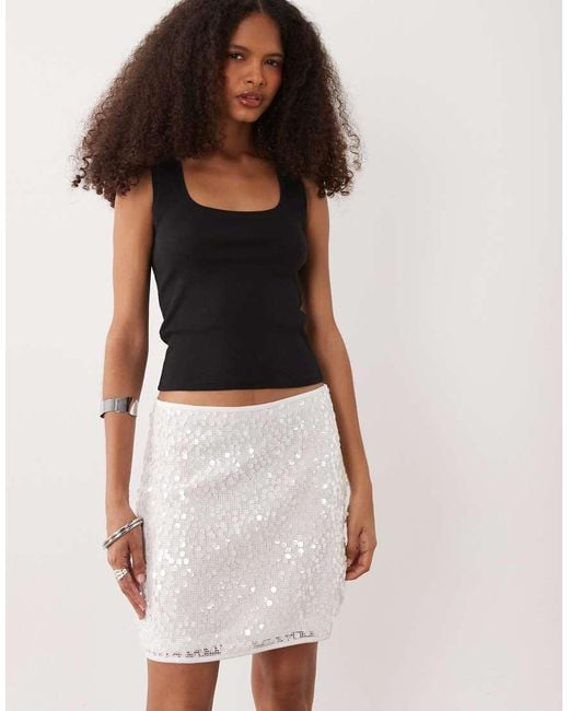 New Look Pink Sequin Mini Skirt