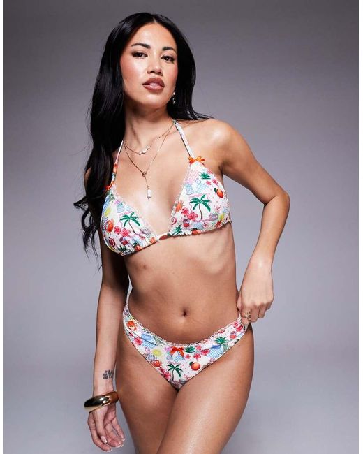 The Frolic Black Exclusive Frill Detail Triangle Bikini Top Co-ord