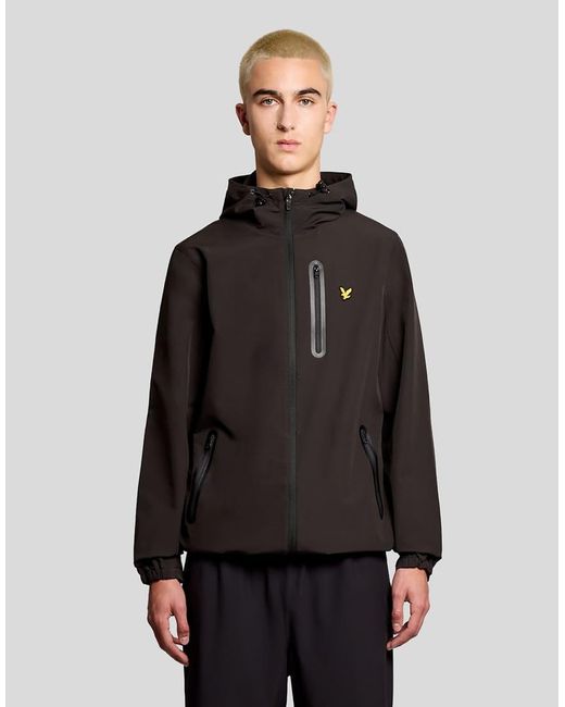 Lyle & Scott Black Light Jackets Branded Hooded Jacket for men