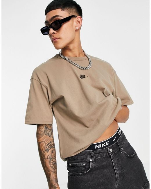 Nike Brown Premium Essential Oversized T-shirt for men
