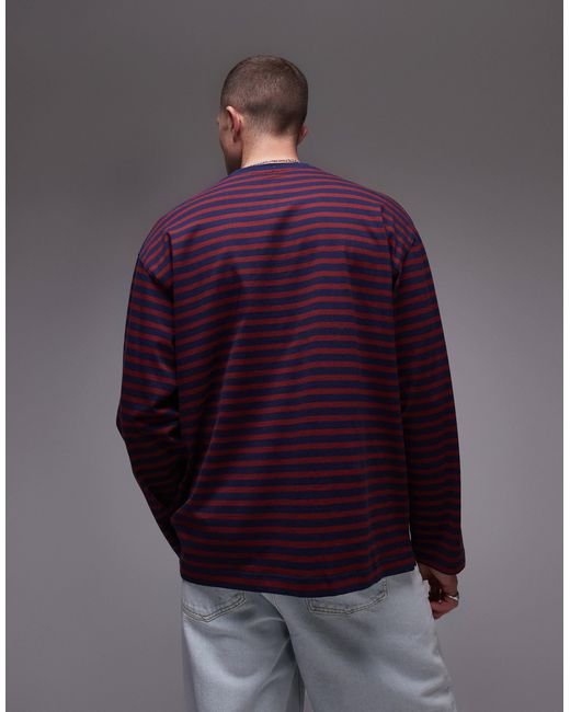 ARKET – langärmliges, gestreiftes shirt in Purple für Herren