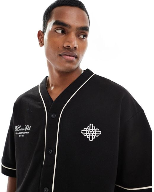 The Couture Club Black Baseball Jersey Shirt for men