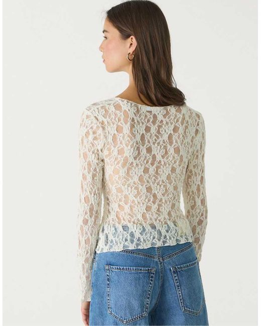T-Shirt A Maniche Lunghe di Stradivarius in Blue