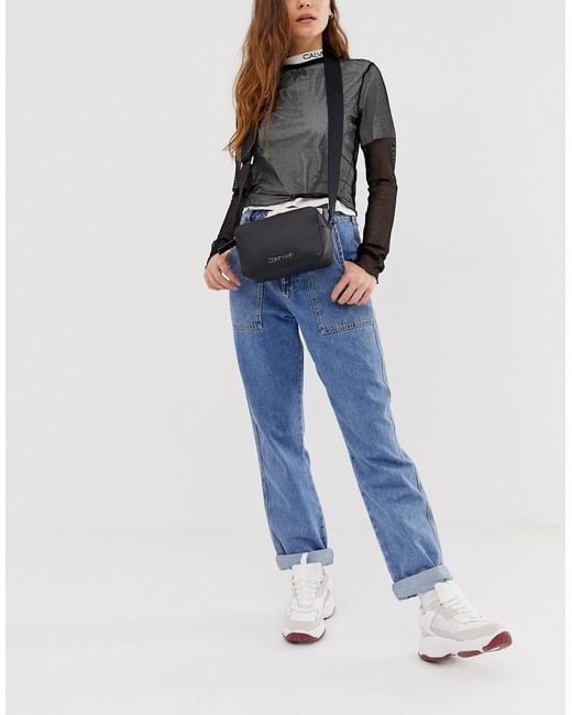 Calvin Klein Black Calvin Klein Camera Bag With Wide Print Detail Strap