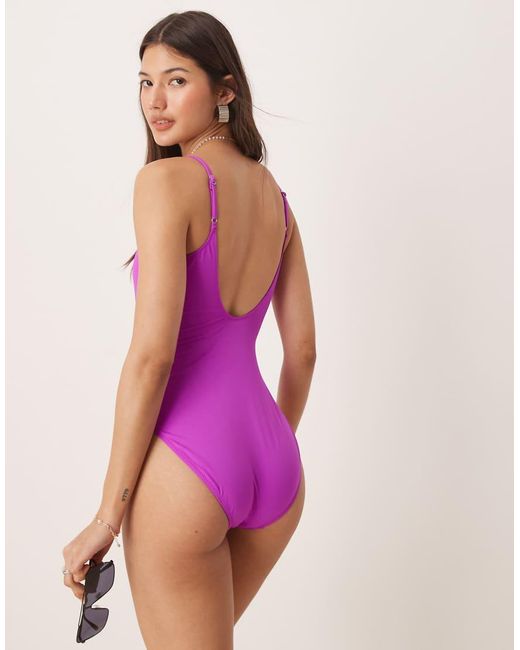 Polo Ralph Lauren Purple Colour Shop Kennedy Swimsuit