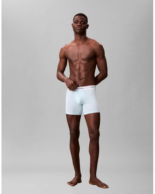 Calvin Klein Blue Icon Cotton Stretch 5 Pack Boxer Briefs for men