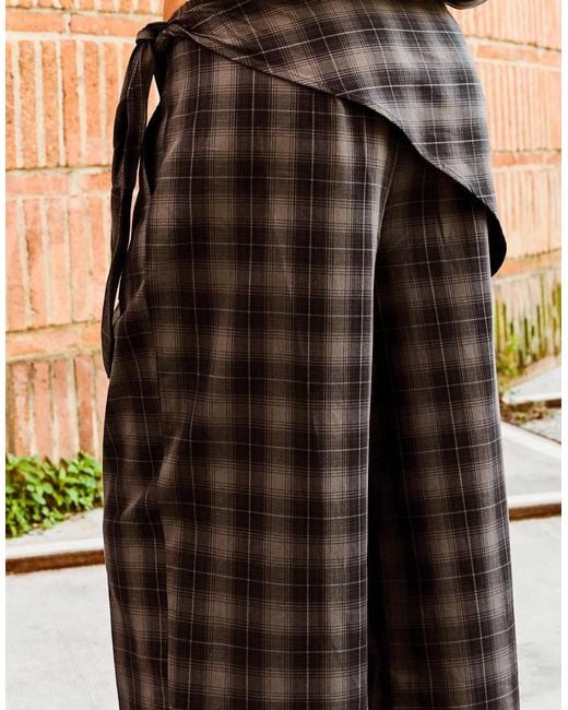 Bershka Brown Tailored Fit Scarf Trousers
