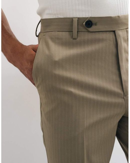 ASOS Natural Tapered Suit Trousers for men