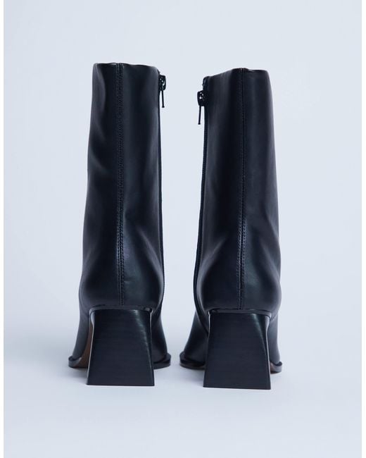 TOPSHOP Blue Nadie Chisel Toe Heeled Ankle Boot
