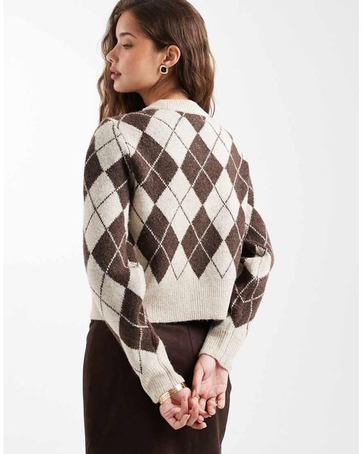 Vero Moda Natural Cropped Knitted Cardigan