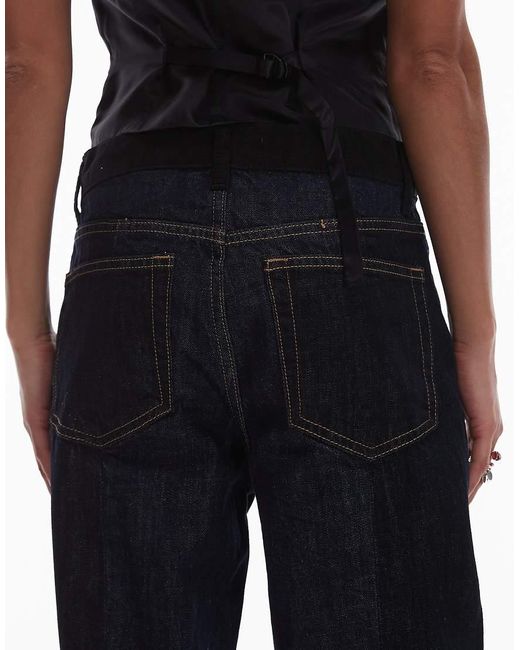 Mango Jeans Met Rechte Pijpen En Tailleband Van Corduroy in het Blue