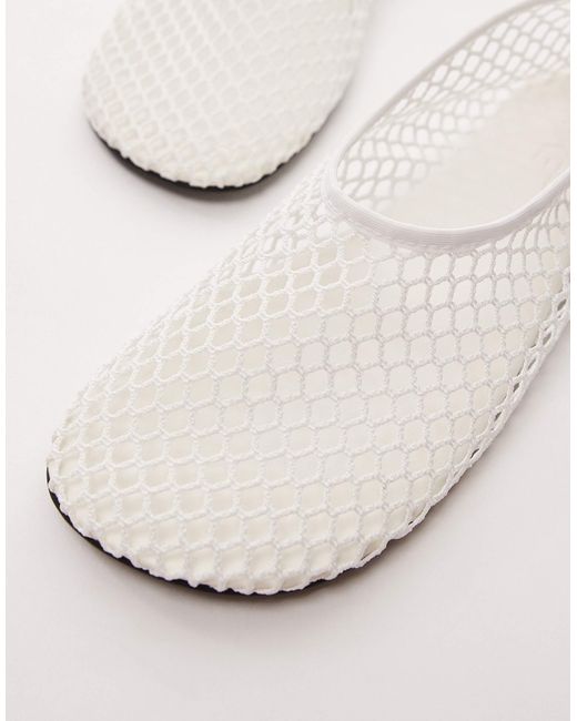ARKET White – flache ballerinas aus netzstoff
