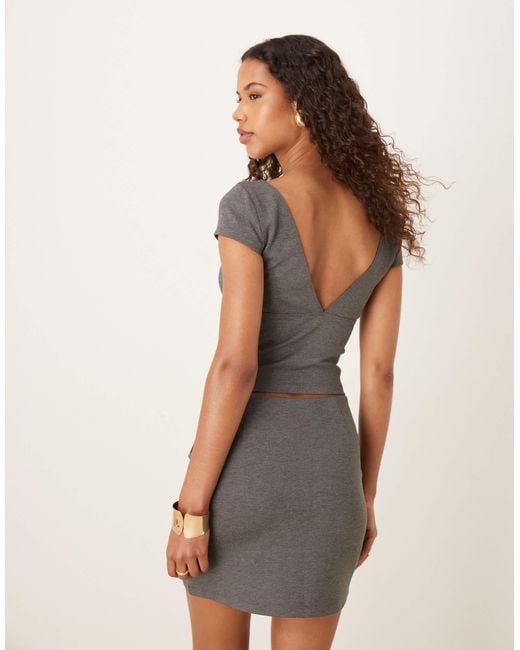 ASOS Gray Co-ord Structured Ponte Top