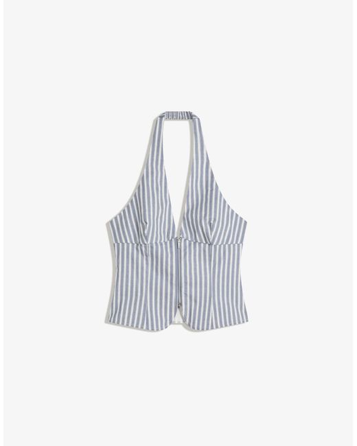 Bershka White – neckholder-oberteil aus bengaline