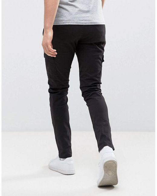 Only & Sons Cotton Slim Fit Cargo Pant in Black for Men | Lyst