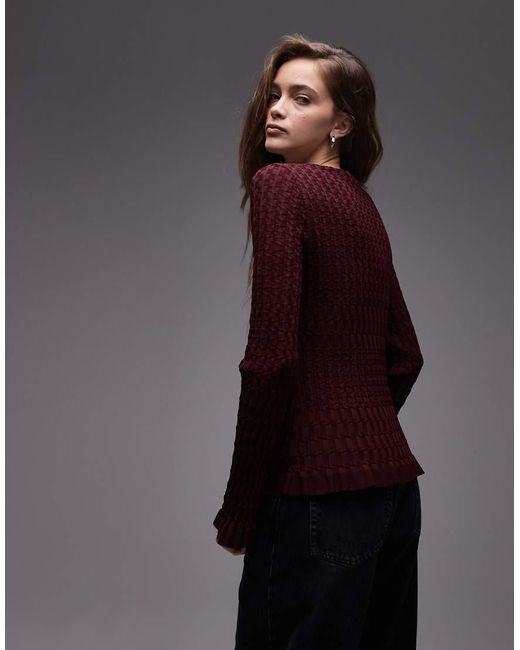& Other Stories Blue Honeycomb Rib Knitted Cardigan