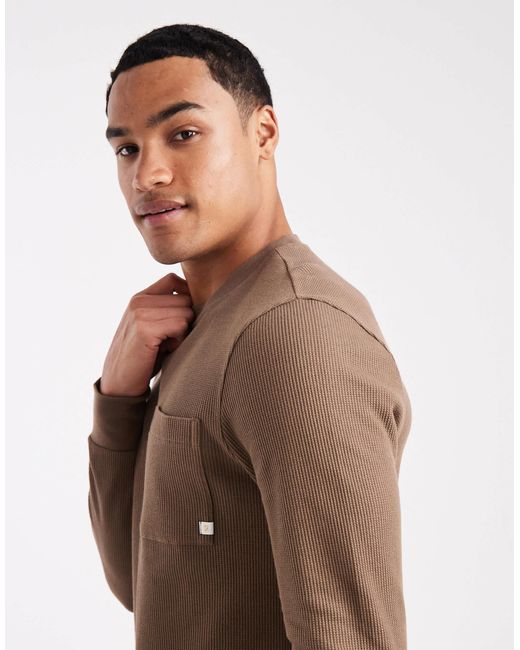 Farah – spence – langärmliges shirt in Blue für Herren