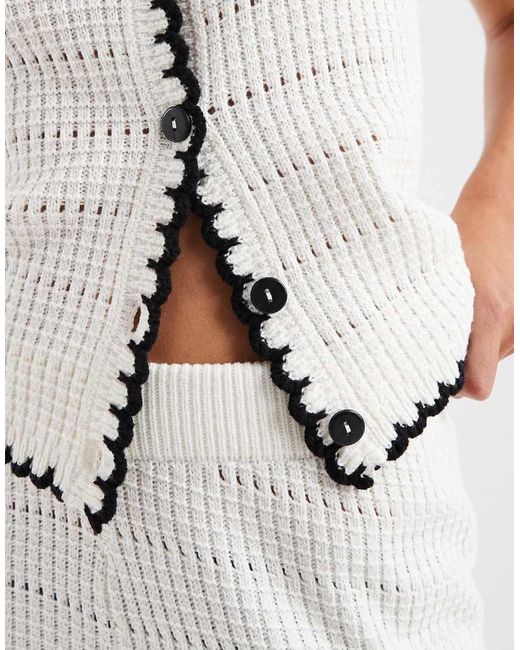 New Look White Co-Ord Blanket Stitch Waistcoat