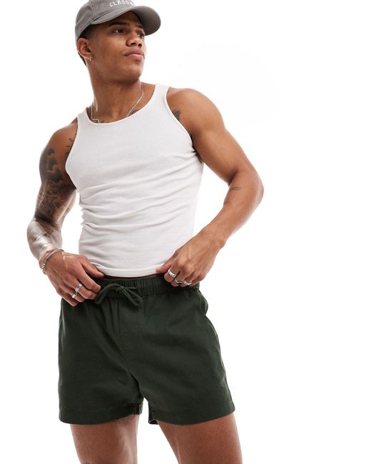 ASOS White Slim Chino Shorts for men