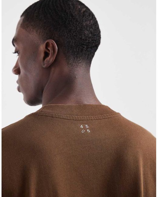 4505 Brown Icon Heavyweight Cotton Oversized T-Shirt With Quick Dry Finish for men