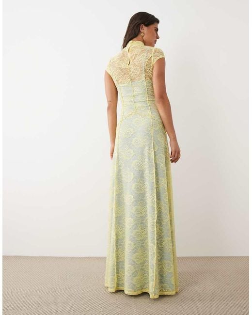 ASOS Green Lace Maxi With Contrast Lining