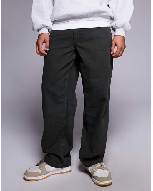 ASOS Black Loose Straight Fit Pants for men