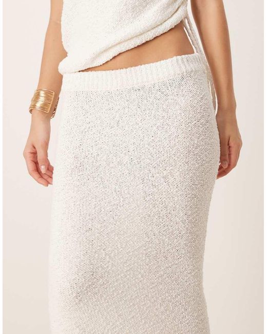 ASOS Natural Knitted Slub Midaxi Skirt Co-Ord