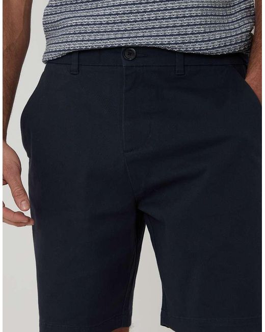 Threadbare Blue Cotton 3 Pocket Stretch Chino Shorts for men