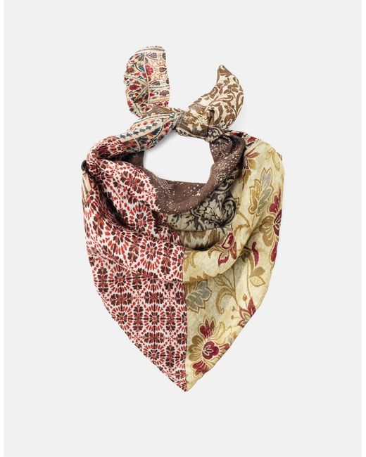 Pull&Bear White Patchwork Print Scarf