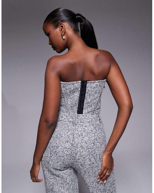 JLUXLABEL Gray All You Need Bandeau Corset Top Co-Ord