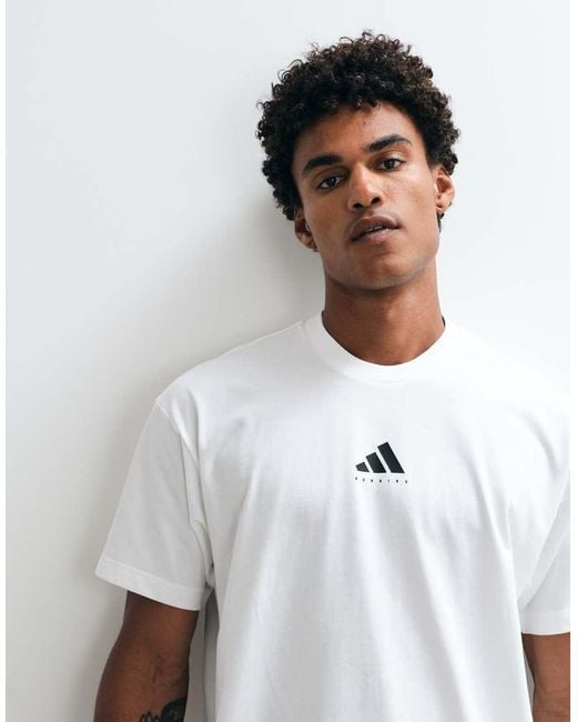 Adidas Originals White Adidas Running T-shirt With Evo Back Print for men