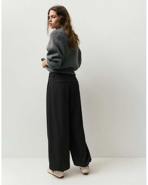 Pull&Bear Black Darted Balloon Trousers