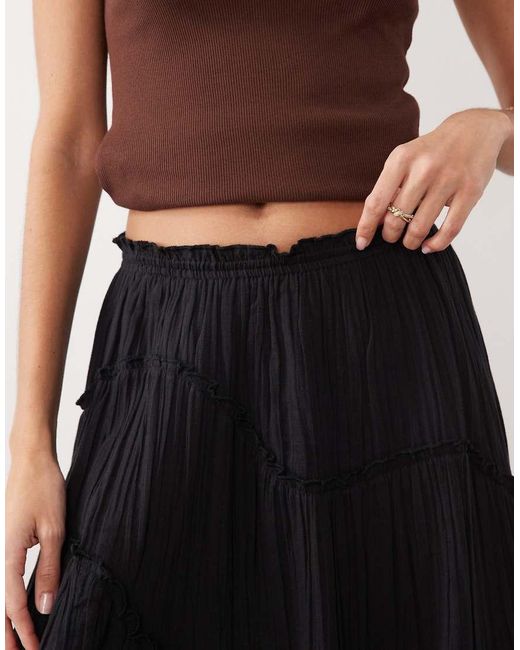 Iisla & Bird Black Maxi Ruffle Beach Skirt