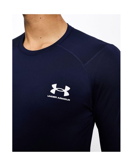 Under Armour Blue Cold Gear Armour Long Sleeve Fitted T-shirt for men