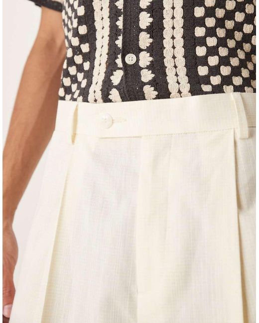 ASOS Nette Bermuda Short Met Textuur in het Natural voor heren