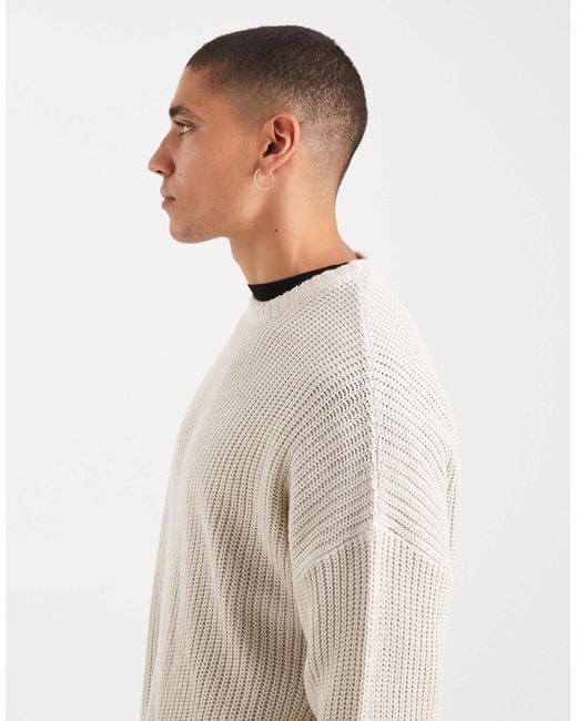 Only & Sons – oversize-strickpullover in White für Herren