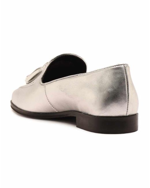 OFF THE HOOK White Moselle Leather Tassel Loafers